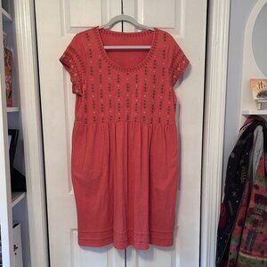 Garnet Hill Embroidered T-Shirt dress